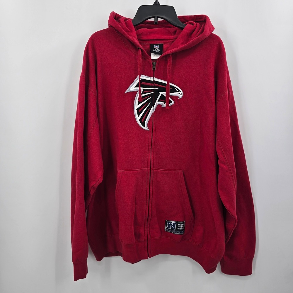 NFL Team Apparel Atlanta Falcons Mens Red Full Zipup 2XL‎ Heavyduty